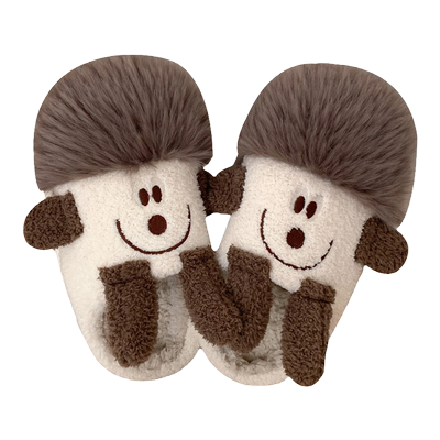可爱搞怪蓬松毛绒防滑地板棉拖女