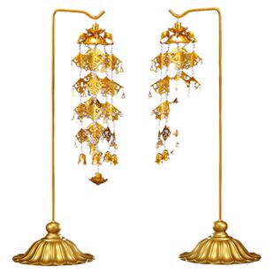 圆通佛具用品寺庙佛堂璎珞鎏金莲花摆件佛像供佛幢幡灯笼供灯一对