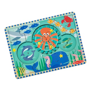 【自营】美国 Melissa & Doug 梅利莎和道格世界齿轮木质拼图玩具