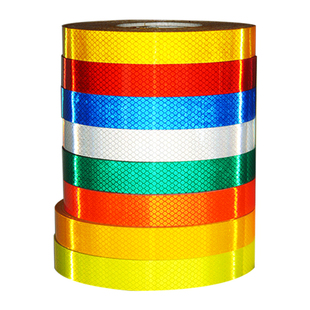 3M超强级黄色反光贴条道路柱子夜光高亮防撞警示贴四类交通膜