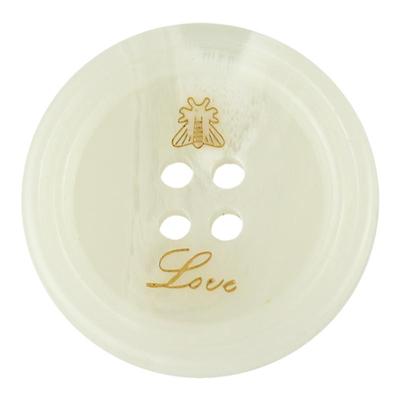 Princessoc四眼树脂蜜蜂玉色纽扣