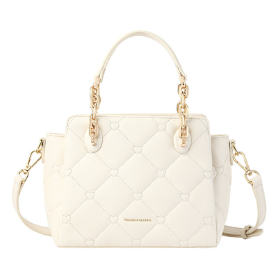 啄木鸟真皮女包2025新款小香风菱格链条手提包轻奢小众单肩斜挎包