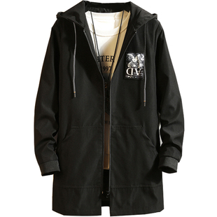 男款外套秋春2026新款质感中长款衣服男生初春青少年春装男士风衣