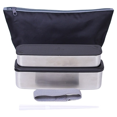 日本进口膳魔师高颜值不锈钢便当盒保鲜双层迷你便携饭盒餐盒DSA