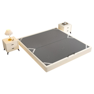 无床头悬浮床实木小户型齐边无靠背悬空床网红可定制排骨架床架