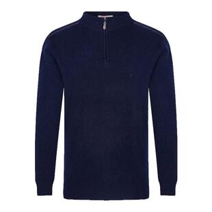 梦特娇[100%山羊绒/半襟拉链]毛衣男秋冬加厚针织打底衫RM245707