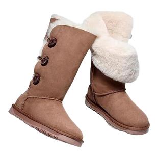 澳洲TASMAN AUS羊皮毛一体高筒三扣长靴百搭防滑保暖雪地靴990873