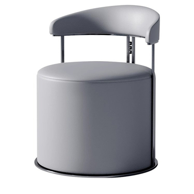 轻奢风茶桌真皮客人椅不锈钢圆椅