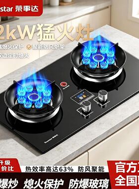 荣事达燃气灶双灶家用聚能天然气瓶装液化气猛火灶台嵌两用定时灶