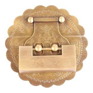 中式仿古纯铜雕花箱扣箱牌老式樟木箱子锁扣搭扣复古家具锁片配件