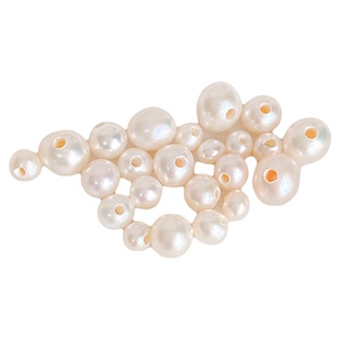 高品质天然淡水大孔近圆珠单颗珍珠散珠diy手工手链项链材料配件