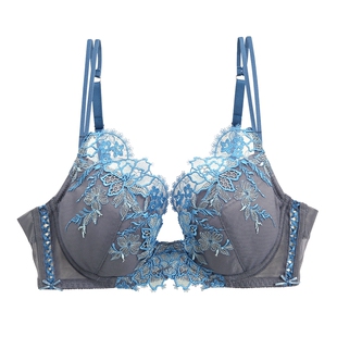 LVAD内衣女上托聚拢集中收副乳防外扩法式重工刺绣蕾丝性感文胸罩