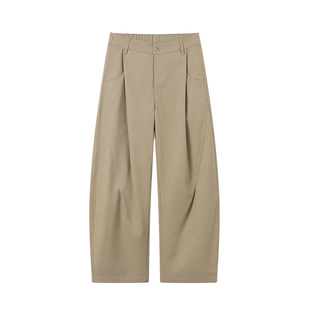 WHIMNOTION 26SS「茧形弯刀裤」宽松直筒打褶休闲工装裤四季长裤