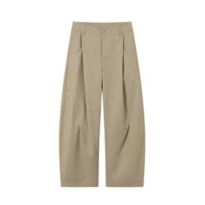 WHIMNOTION 26SS「茧形弯刀裤」宽松直筒打褶休闲工装裤四季长裤