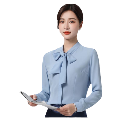 华菲驰修身显瘦职业装长袖雪纺