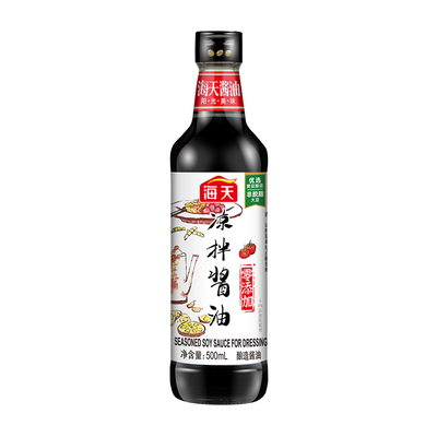 海天凉拌酱油500ml家用厨房拌菜黄豆酿造生抽提鲜下饭拌面调味品