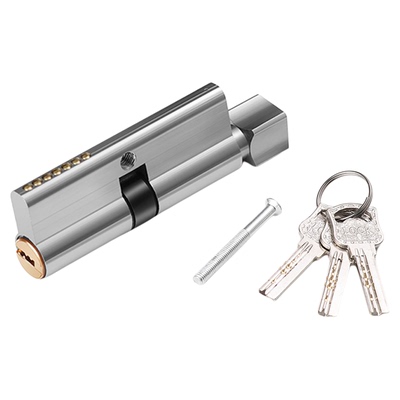 通用型木门锁芯银色铝包铜带钥匙