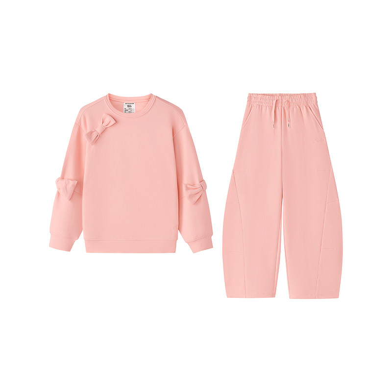 Skechers斯凯奇女童长袖裤子套装2026春季新款儿童甜美多巴胺服装