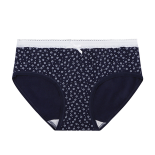 馨帮帮Bra 高颜值蝴蝶结中腰内裤女纯棉裆亲肤包臀透气无痕三角裤