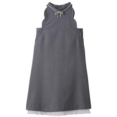 LILYBROWN蝴蝶结水钻无袖连衣裙