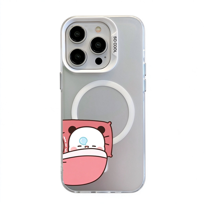 手机壳磁吸一二布布睡觉小熊盖被子可爱搞笑适用苹果iPhone18/17/16/15ProMax女生闺蜜情侣款软胶防摔硬小米