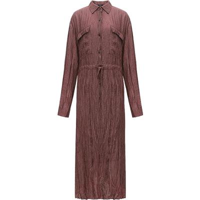 COCOBELLA重工压褶炒色长袖连衣裙系带衬衫裙吊带裙两件套FR0019