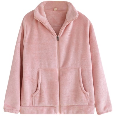 法兰绒家居上衣休闲保暖外套