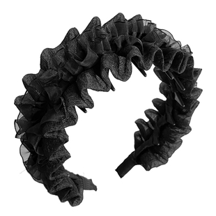 自带蓬松感网纱木耳边齿梳发箍气质高颅顶显脸小头箍发夹头饰新款