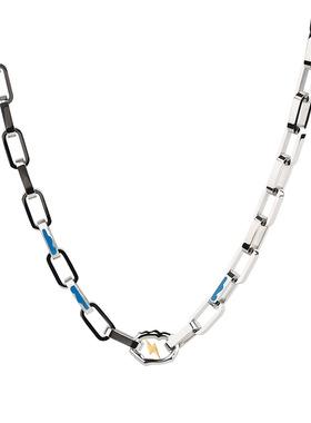 个性环形锁扣闪电项链男潮