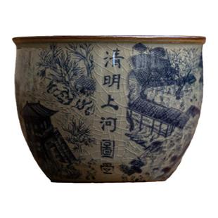韩恬繁 老陶泥仿古青花瓷茶盏品茗杯主人杯陶瓷功夫茶具茶杯单杯