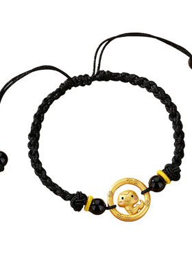 2026十二生肖福马平安扣男女手绳 S925纯银本命年马年手串 送礼物