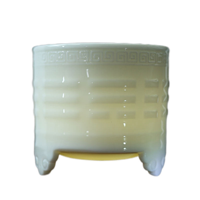 李建水大师纯手工羊脂玉白瓷香炉