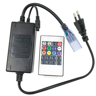 RGB灯带控制器红外遥控 220v高压贴片灯带插头七彩跑马流水灯条