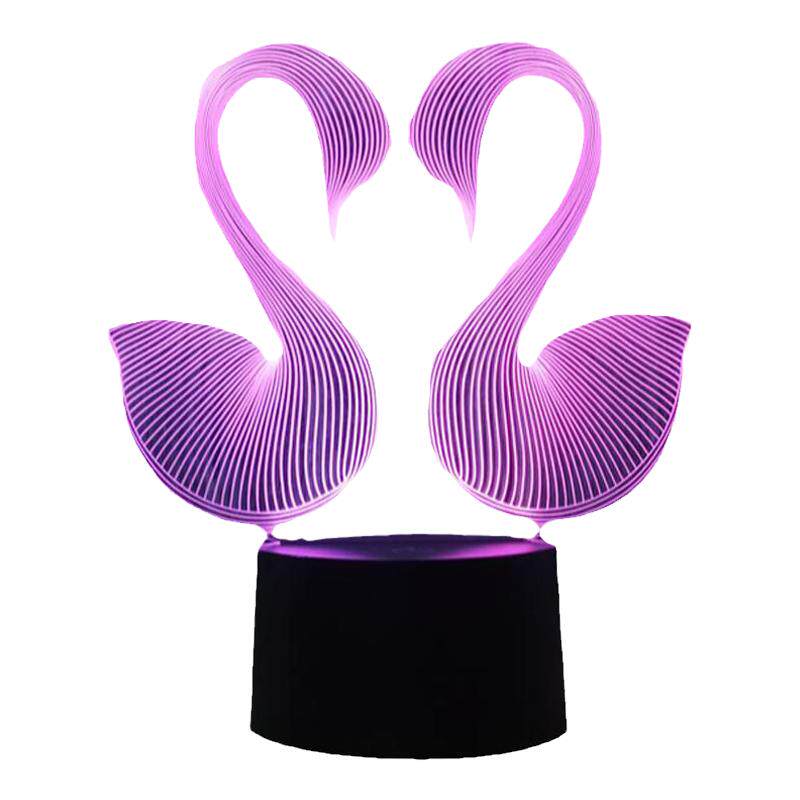天鹅七彩3d小夜灯浪漫女生礼物