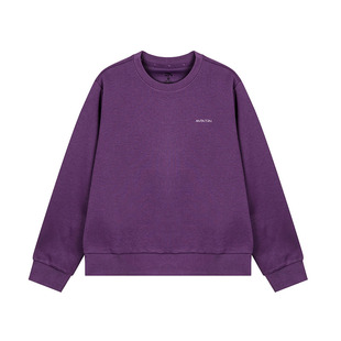 安踏紫色显白卫衣女小个子短款时尚潮流2026春季新款舒适运动长袖