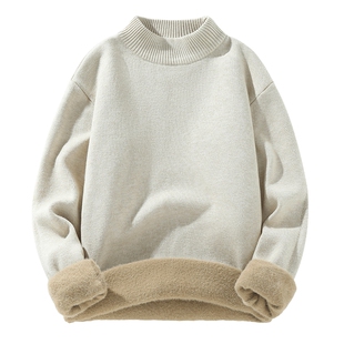 班尼路2026本命年半高领毛衣男冬季红色新年好运加厚绒男士内搭Y