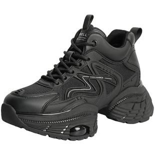 百丽女鞋厚底高帮老爹鞋新款复古加绒运动休闲鞋板鞋棉鞋B9K1DDM4