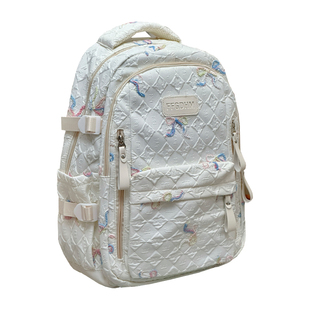 学院风书包女生简约百搭大容量上学双肩包高中生初中学生上学背包