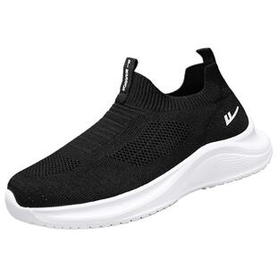 回力一脚蹬男鞋春季防臭飞织网面轻便跑步运动休闲无鞋带旅游网鞋