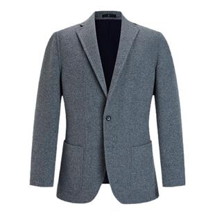 【羊毛羊绒】LAMPO/蓝豹男单西服商务微廓双面呢羊绒西装外套