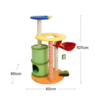 通用猫咪用品 zeze全家福猫爬架猫窝抓柱一体跳台保暖猫窝猫架四季