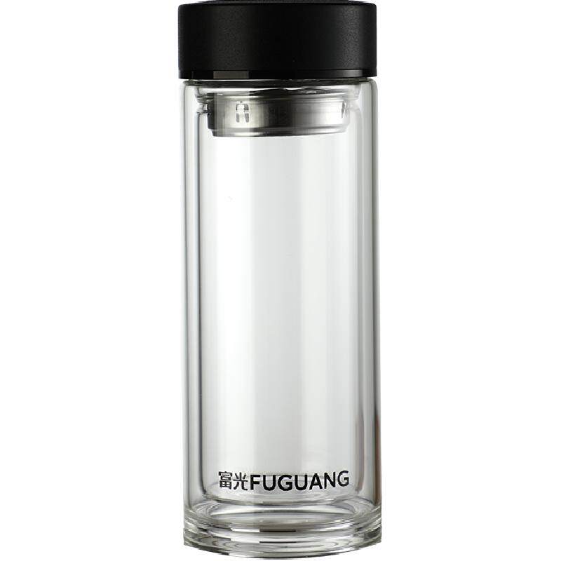 富光双层玻璃杯高硼硅防烫商务男士办公杯泡茶水杯厚底车载杯子