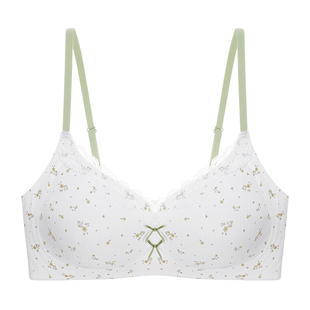 都市丽人蕾丝碎花内衣女小胸聚拢防下垂收副乳舒适无痕裸感文胸罩