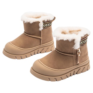 m1m2西班牙童鞋女童靴子防踢撞儿童雪地靴侧拉链冬季加绒大头靴