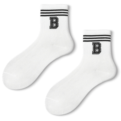 白色袜子字母运动风女