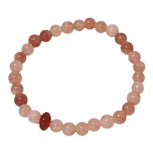 粉色太阳石串珠手链女款精致叠戴招桃花手串轻奢小众2025新款手饰