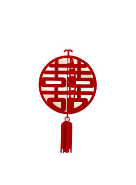 结婚布置客厅吊顶拉花喜字挂件