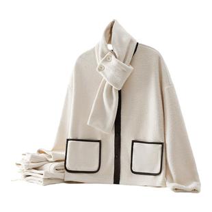 【慕斯绒】伊维斯睡衣女宽松圆领长袖加厚加绒可外穿家居服套装