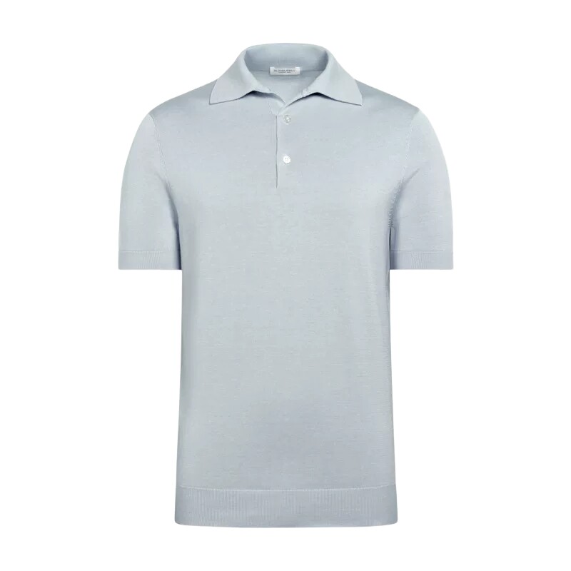 26夏季新品SUITSUPPLY浅蓝色棉混纺男士Polo衫