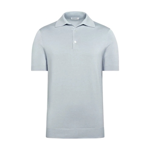 26夏季新品SUITSUPPLY浅蓝色棉混纺男士Polo衫